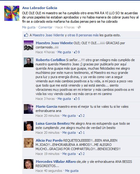 Testimonio de Milagros del Maestro Joao Testimonio de Milagros del Maestro Joao